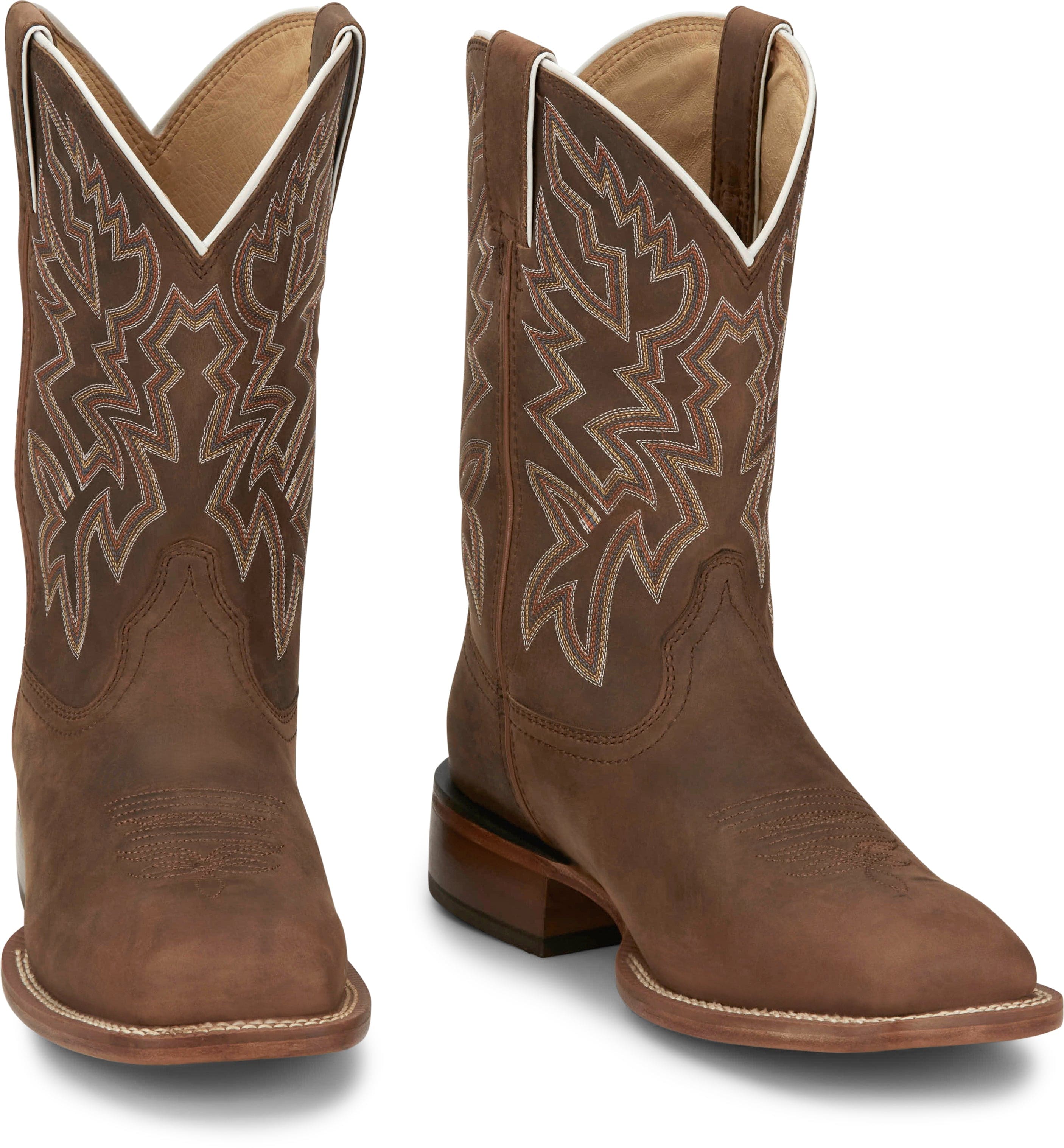 Justin Boots Boots Justin Men's Frontier Jackpot Walnut Brown Square Toe Western Boots FN7012