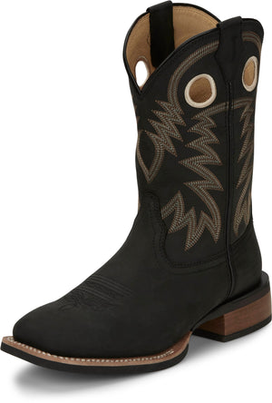 Justin Boots Boots Justin Men's Frontier Show Stopper Black Square Toe Western Boots FN7122
