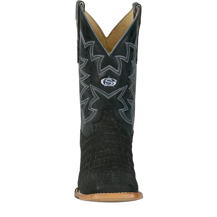 JUSTIN BOOTS Boots Justin Men's George Strait Charcoal San Antone Caiman Exotic Boots GR5710