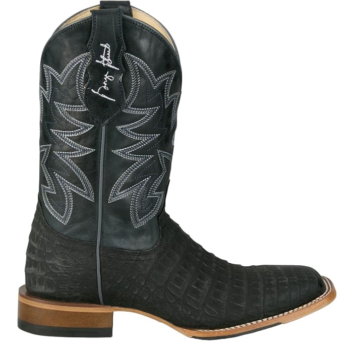 JUSTIN BOOTS Boots Justin Men's George Strait Charcoal San Antone Caiman Exotic Boots GR5710