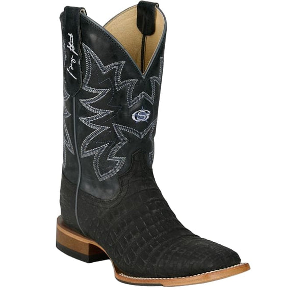 Justin Men's Charcoal San Antone Caiman Exotic Boots GR5710