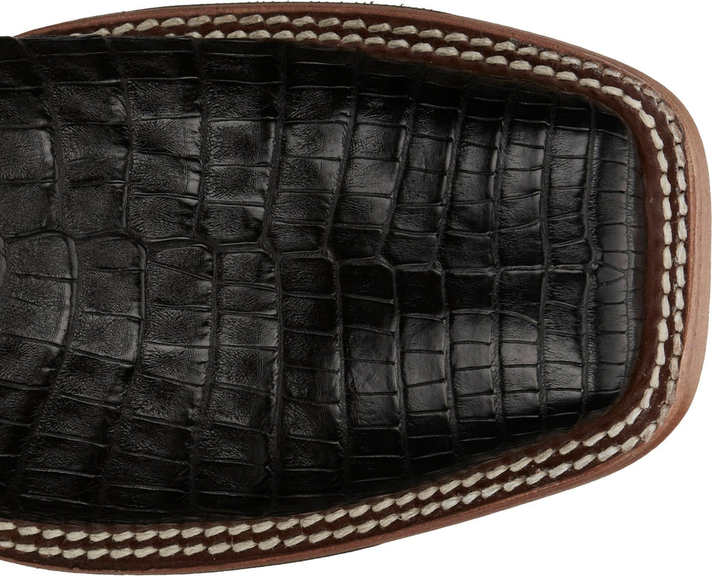 Justin Boots Boots Justin Men's George Strait Haggard Black Caiman Square Toe Exotic Western Boots GR5705