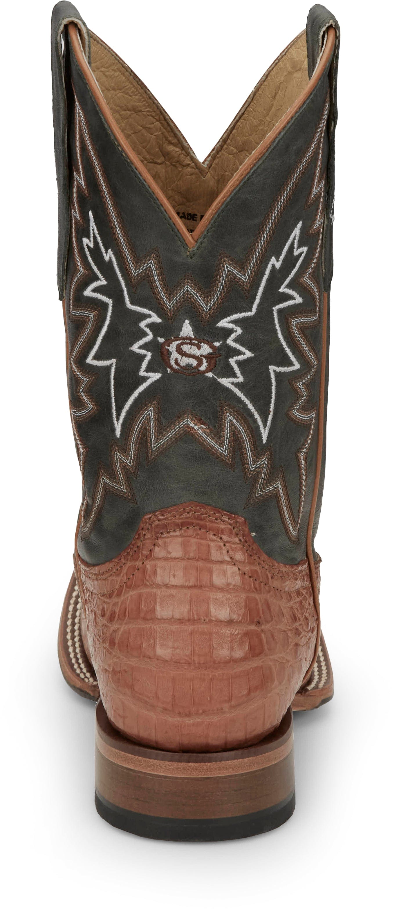 Justin Men's George Strait Haggard Tan Caiman Square Toe Exotic