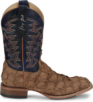 Justin Boots Boots Justin Men's George Strait Ocean Front Pirarucu Tan Square Toe Exotic Western Boots GR5707