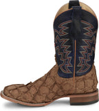 Justin Boots Boots Justin Men's George Strait Ocean Front Pirarucu Tan Square Toe Exotic Western Boots GR5707