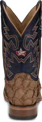 Justin Boots Boots Justin Men's George Strait Ocean Front Pirarucu Tan Square Toe Exotic Western Boots GR5707