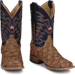 Justin Boots Boots Justin Men's George Strait Ocean Front Pirarucu Tan Square Toe Exotic Western Boots GR5707