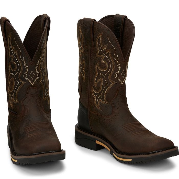 Justin Boots Boots Justin Men's Hybred® Joist Aged Brown Waterproof Work Boots SE4624