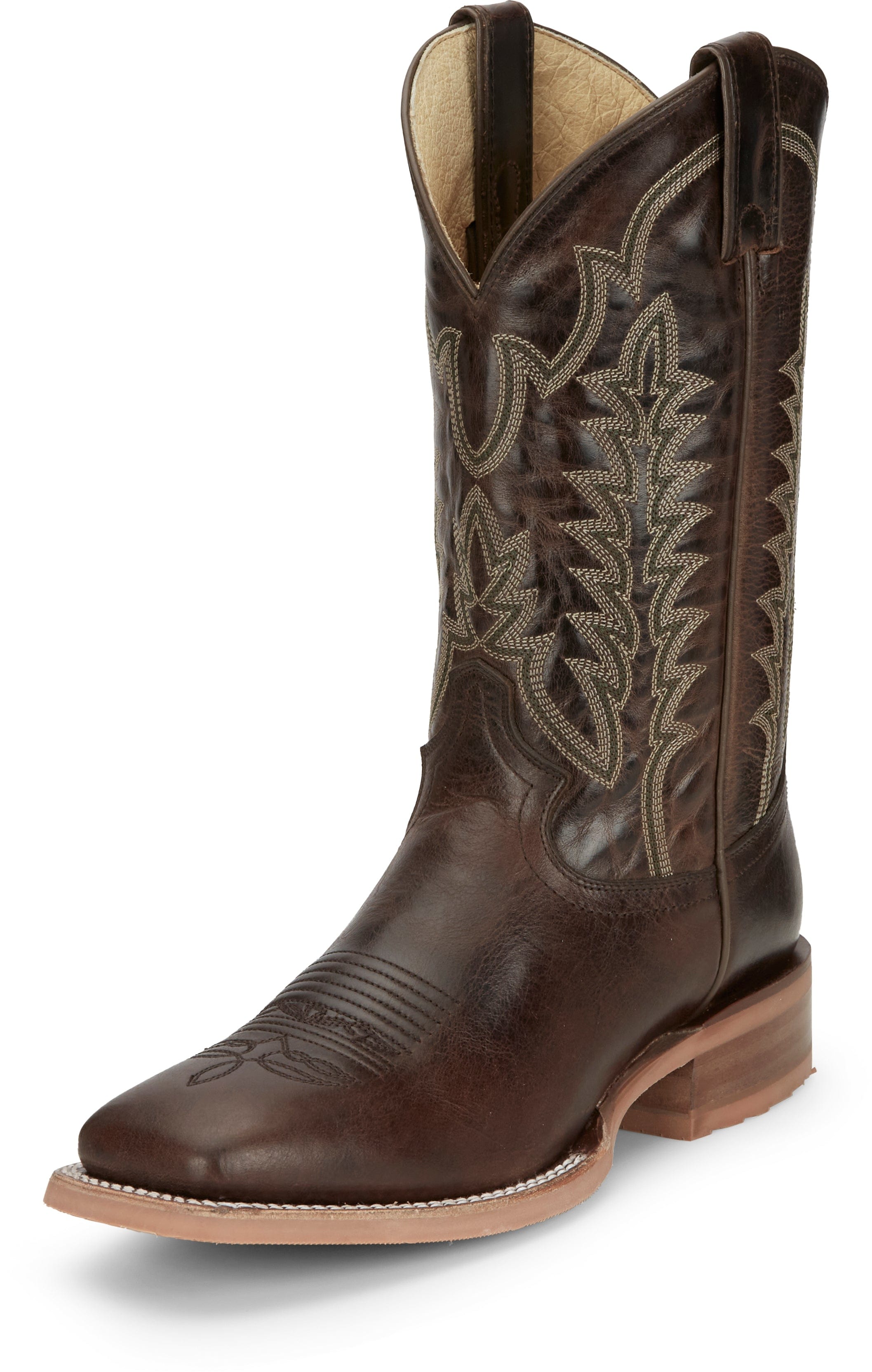 Justin Men's Lyle Umber Brown Square Toe Western Boots