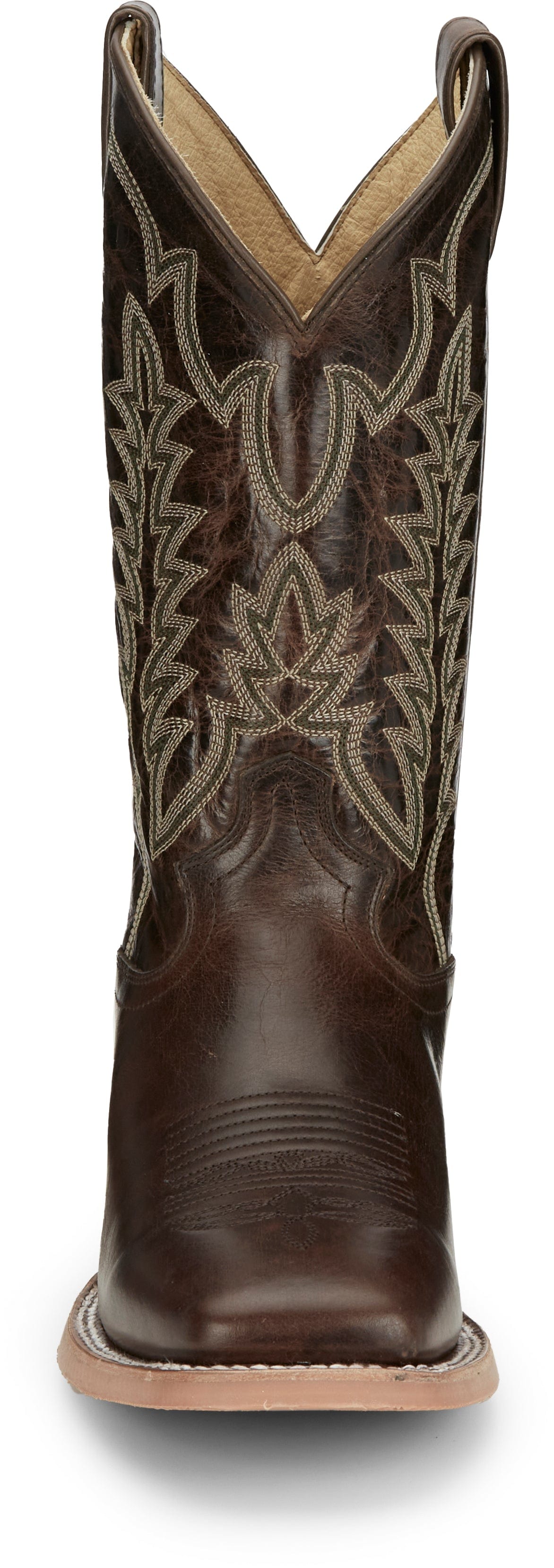 Justin Men's Lyle Umber Brown Square Toe Western Boots