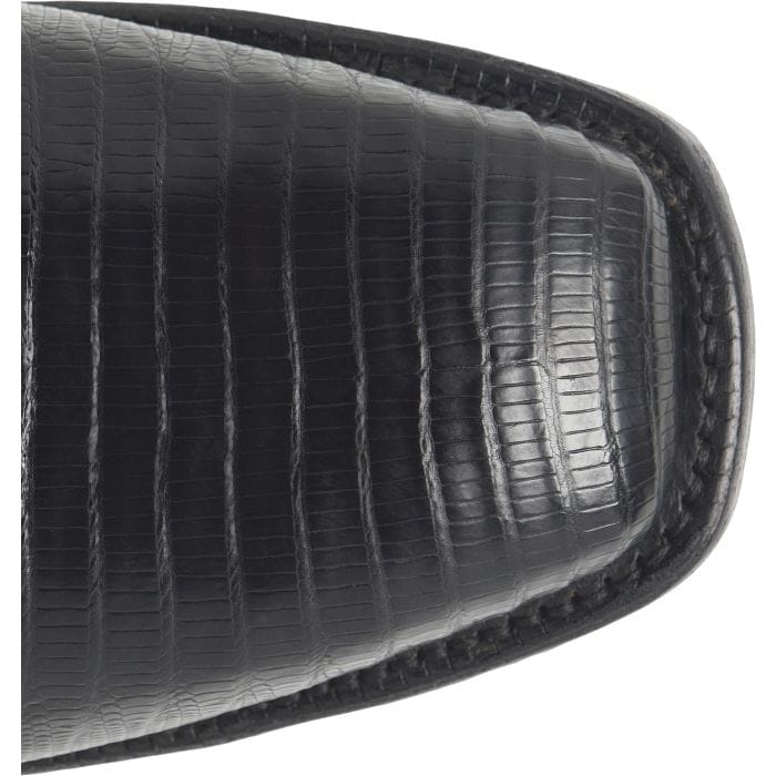JUSTIN BOOTS Boots Justin Men's Obsidian Black Reposado Lizard Exotic Cowboy Boots GR5331