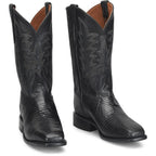 JUSTIN BOOTS Boots Justin Men's Obsidian Black Reposado Lizard Exotic Cowboy Boots GR5331