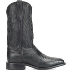 JUSTIN BOOTS Boots Justin Men's Obsidian Black Reposado Lizard Exotic Cowboy Boots GR5331