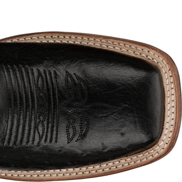 JUSTIN BOOTS Boots Justin Men's Pascoe Black Smooth Ostrich Exotic Western Boots 8170