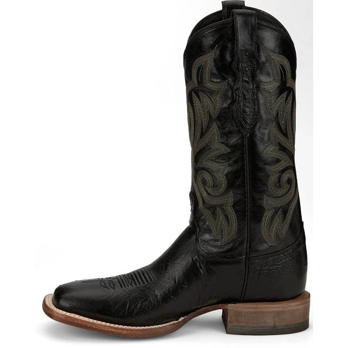 JUSTIN BOOTS Boots Justin Men's Pascoe Black Smooth Ostrich Exotic Western Boots 8170