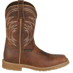 JUSTIN BOOTS Boots Justin Men's Pecan Daywork Waterproof Western Work Boots SE4242