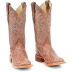 JUSTIN BOOTS Boots Justin Men's Rum Brown Chisolm Full Quill Ostrich Exotic Boots JE8172