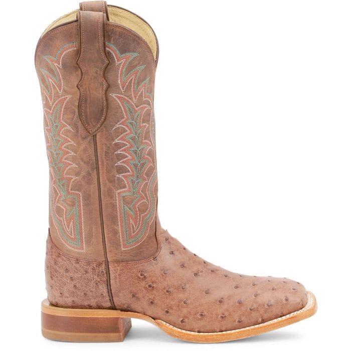 JUSTIN BOOTS Boots Justin Men's Rum Brown Chisolm Full Quill Ostrich Exotic Boots JE8172