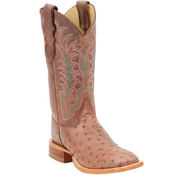 JUSTIN BOOTS Boots Justin Men's Rum Brown Chisolm Full Quill Ostrich Exotic Boots JE8172