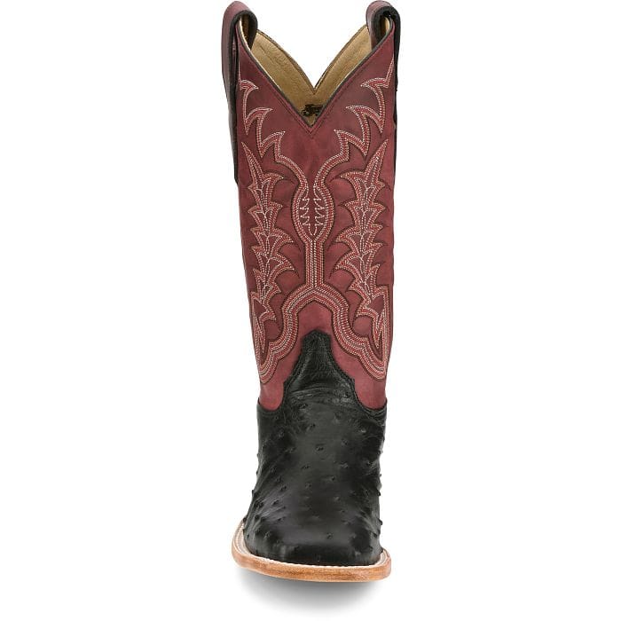 JUSTIN BOOTS Boots Justin Men's Shadow Black Chisolm Full Quill Ostrich Exotic Boots JE8171