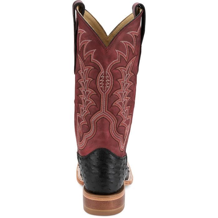 JUSTIN BOOTS Boots Justin Men's Shadow Black Chisolm Full Quill Ostrich Exotic Boots JE8171