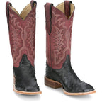 JUSTIN BOOTS Boots Justin Men's Shadow Black Chisolm Full Quill Ostrich Exotic Boots JE8171