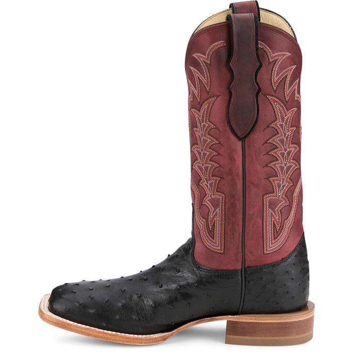 JUSTIN BOOTS Boots Justin Men's Shadow Black Chisolm Full Quill Ostrich Exotic Boots JE8171
