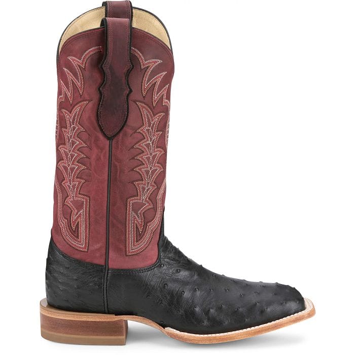 JUSTIN BOOTS Boots Justin Men's Shadow Black Chisolm Full Quill Ostrich Exotic Boots JE8171