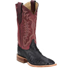 JUSTIN BOOTS Boots Justin Men's Shadow Black Chisolm Full Quill Ostrich Exotic Boots JE8171