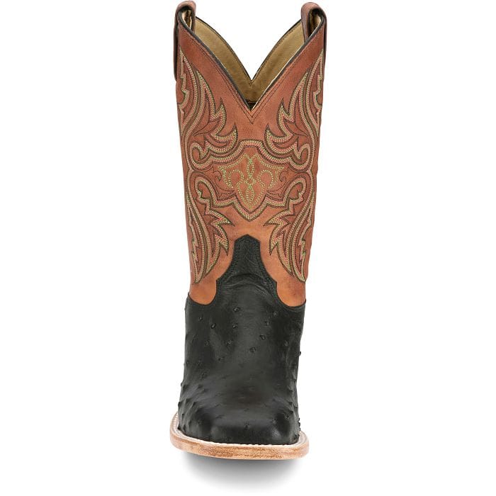JUSTIN BOOTS Boots Justin Men's Shadow Black Moseley Full Quill Ostrich Exotic Boots JE5173