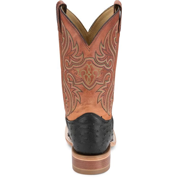 JUSTIN BOOTS Boots Justin Men's Shadow Black Moseley Full Quill Ostrich Exotic Boots JE5173