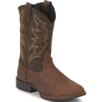 Justin Boots Boots Justin Men's Stampede Buster III Distressed Brown Round Toe Western Boots 7221
