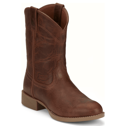 Justin Men's Stampede Kilgore Hickory Brown Round Toe Roper Boots