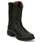 Justin Boots Boots Justin Men's Stampede Kilgore Jet Black Round Toe Roper Boots SE7500