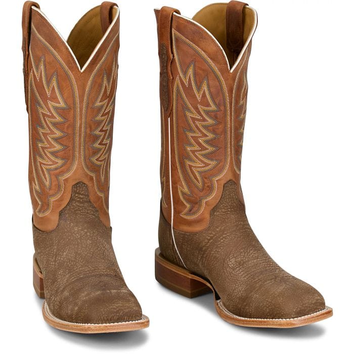 JUSTIN BOOTS Boots Justin Men's Tan Cowman Shrunken Shoulder Cowboy Boots CX1322