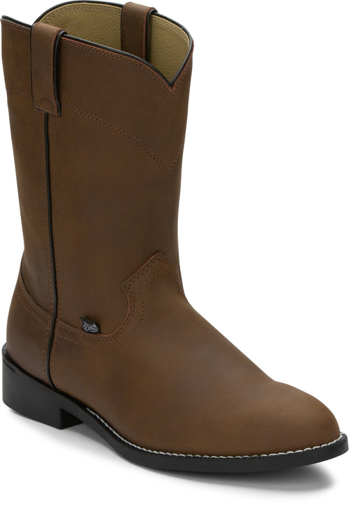 Justin Boots Boots Justin Men's Temple Clay Brown Round Toe Roper Boots JB3001
