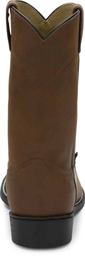 Justin Boots Boots Justin Men's Temple Clay Brown Round Toe Roper Boots JB3001