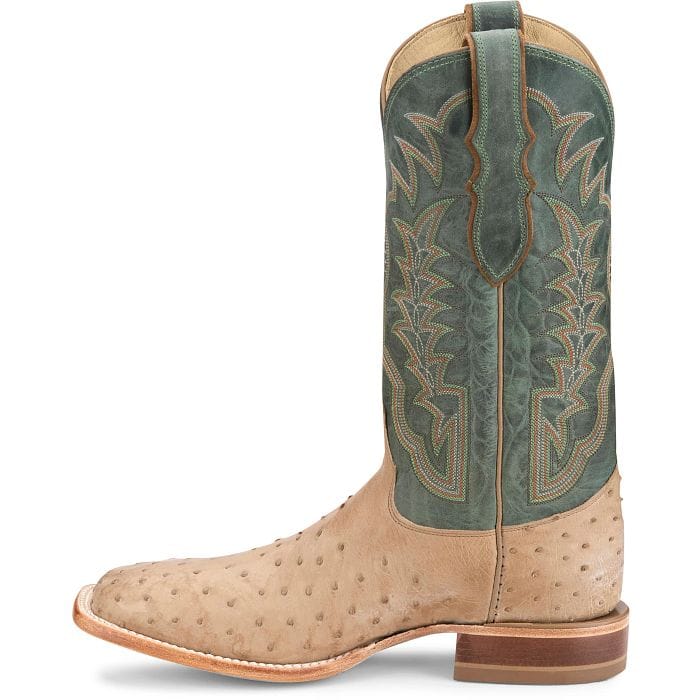 JUSTIN BOOTS Boots Justin Men's Vintage Tan Chisolm Full Quill Ostrich Exotic Boots JE8173