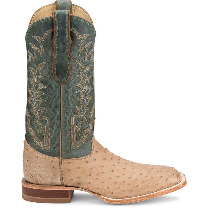 JUSTIN BOOTS Boots Justin Men's Vintage Tan Chisolm Full Quill Ostrich Exotic Boots JE8173