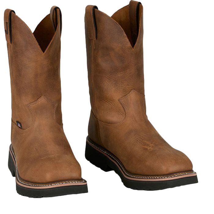 JUSTIN BOOTS Boots Justin Men's Walnut Ames Steel Toe Work Boots HL4223