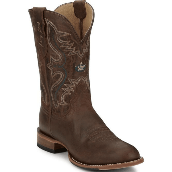 【希少品】Vintage Western Boots 8.5 EE　Justin VTG Justin Men's Cowboy Boots #1966 Western Chestnut Brown Size