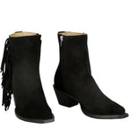 JUSTIN BOOTS Boots Justin Women's Black Bev Fringe Booties VN4425