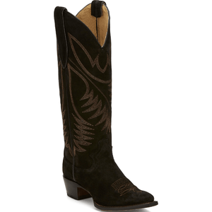 Justin Boots Boots Justin Women's Clara Black Suede Cowgirl Boots VN4466