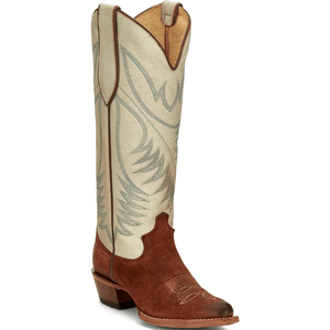 Justin Women s Clara Vintage Brown Dusty White Western Boots VN4464 Russell s Western Wear Inc