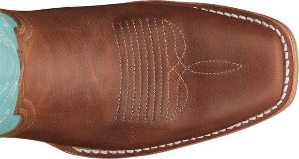 JUSTIN BOOTS Boots Justin Women's Saddle Tan & Sky Blue Hattie Western Boots JP2602