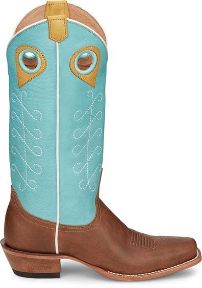 JUSTIN BOOTS Boots Justin Women's Saddle Tan & Sky Blue Hattie Western Boots JP2602