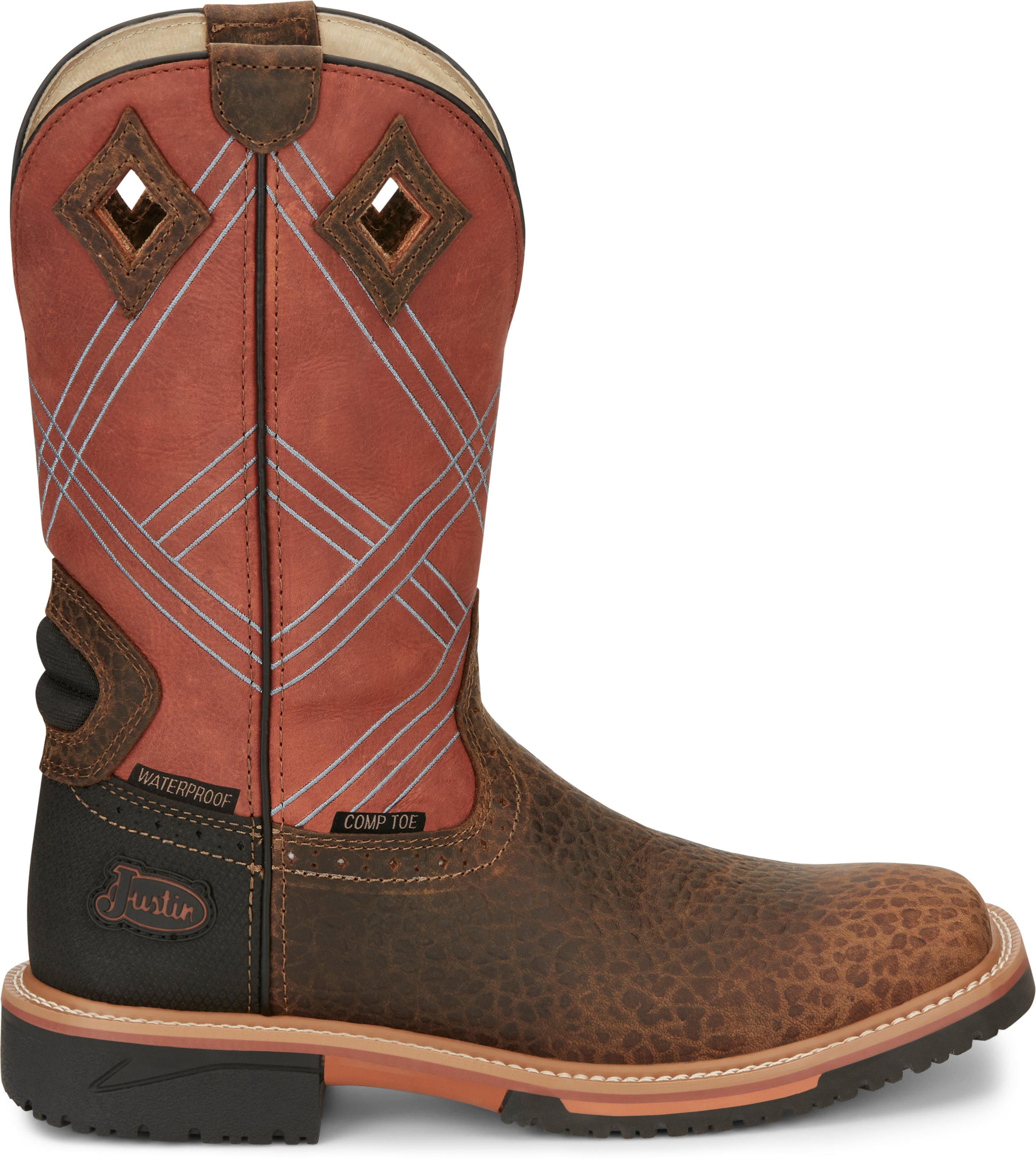 フルタング ウェスタンハンドル 牛刀240 ターコイズ 筋引240 トルコ石j Justin Men's Dalhart Brown Nano Composite Toe Waterproof Work Boot