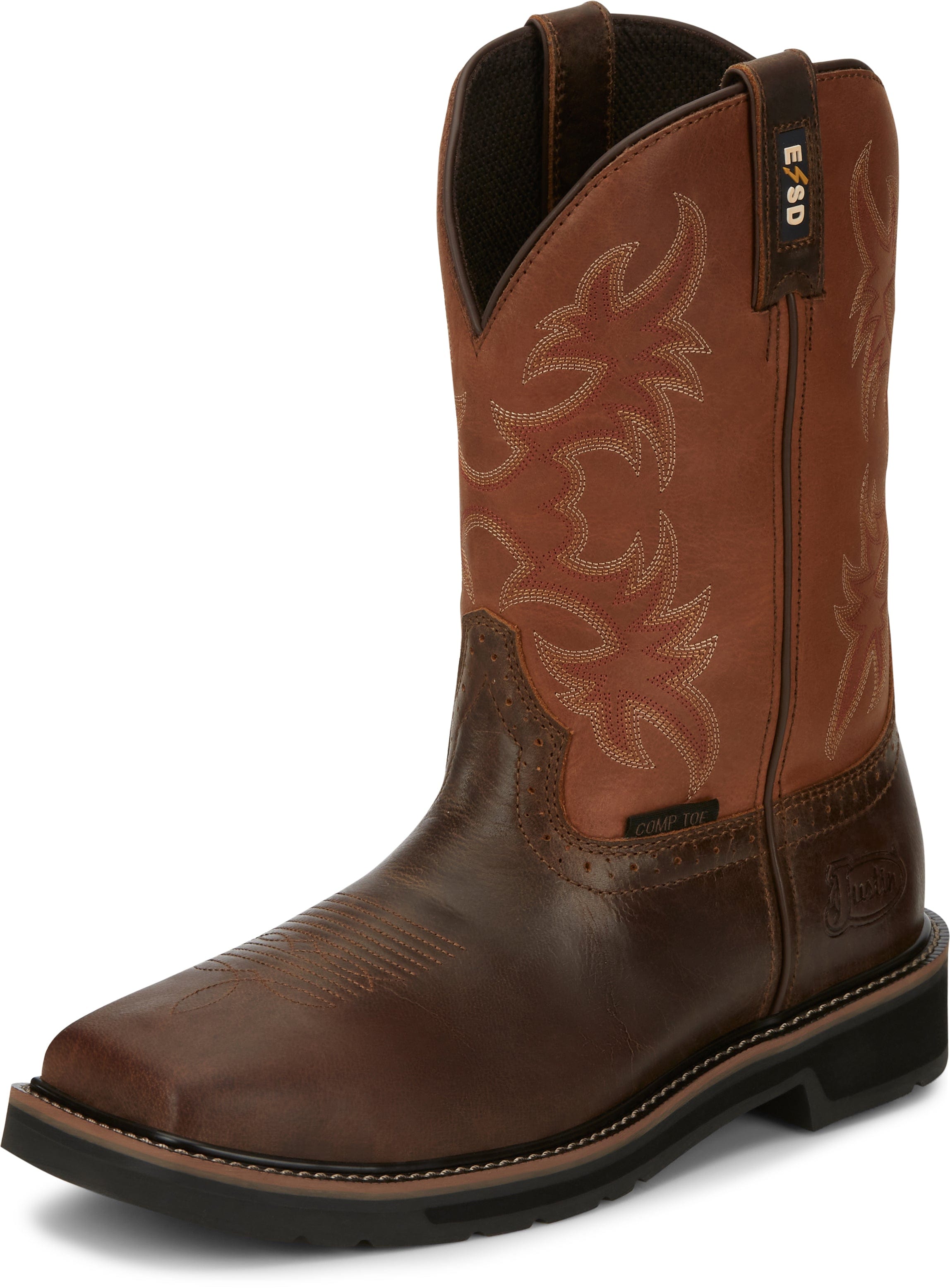 Justin Men's Actuator Brown Composite Toe Static Dissipative Work