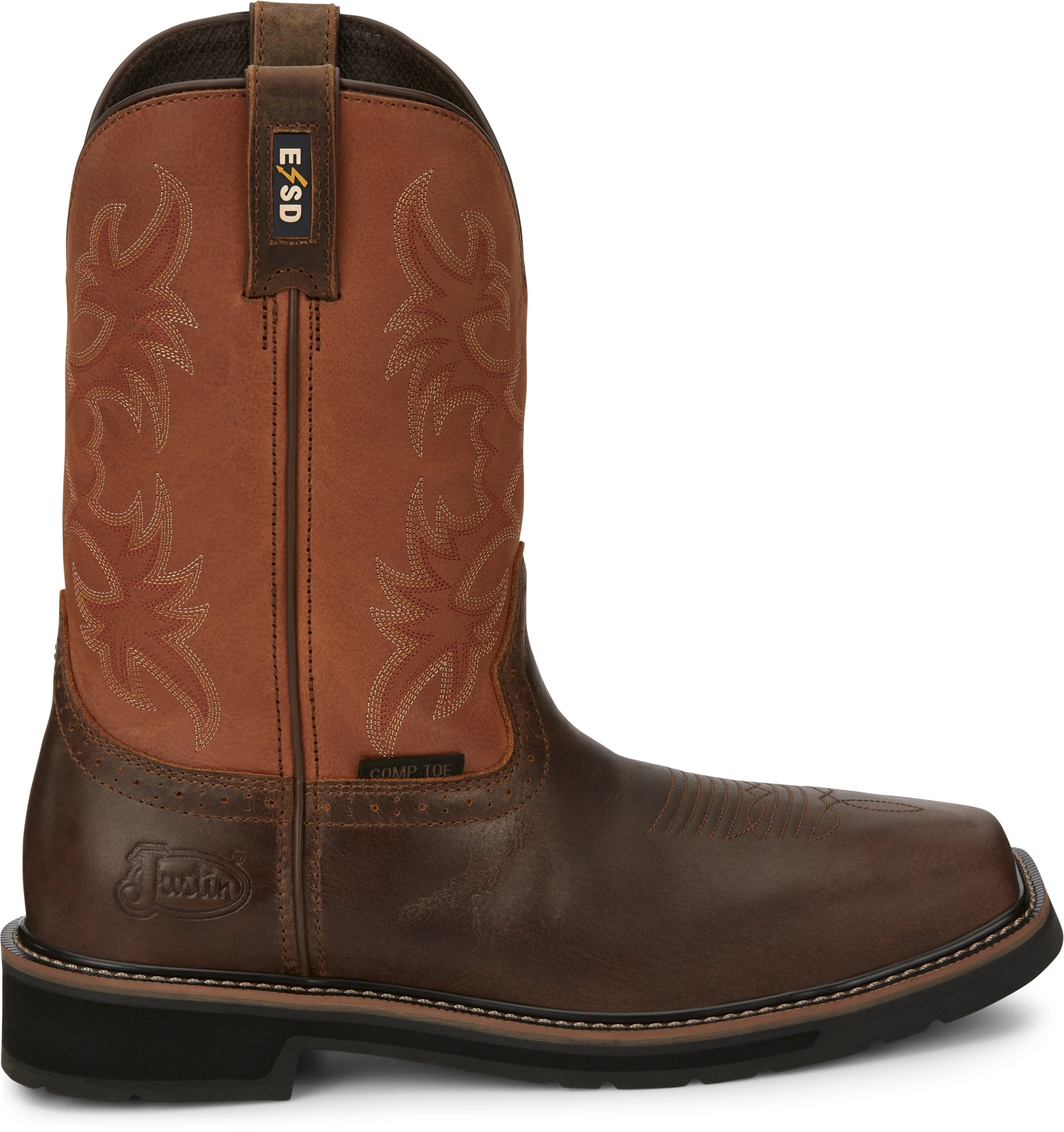 Justin Men's Actuator Brown Composite Toe Static Dissipative Work
