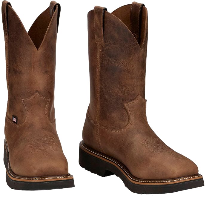 JUSTIN Boots Justin Men's Ames Walnut Pull On Work Boot HL4222